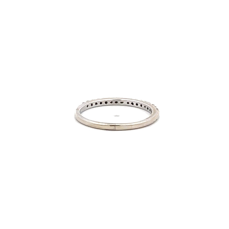 0.16 Carat Round Brilliant I SI1 Diamond 14 Karat White Gold Band Ring