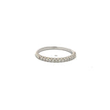 0.16 Carat Round Brilliant I SI1 Diamond 14 Karat White Gold Band Ring