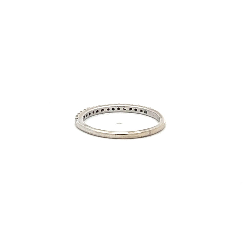 0.16 Carat Round Brilliant I SI1 Diamond 14 Karat White Gold Band Ring