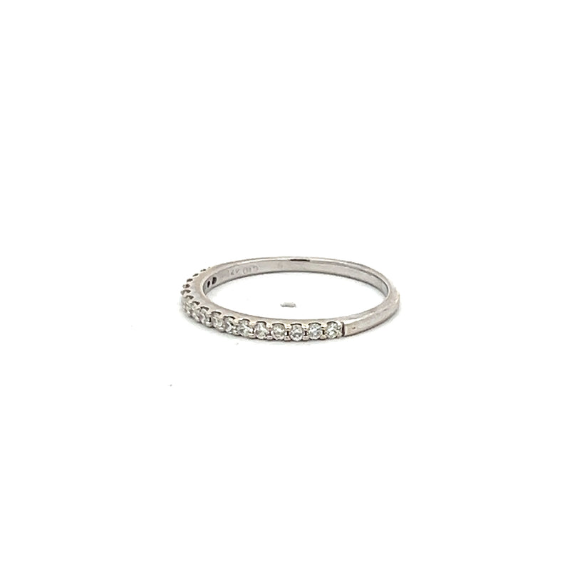 0.16 Carat Round Brilliant I SI1 Diamond 14 Karat White Gold Band Ring