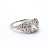 1.86 Carat Old European Cut J-SI2 Diamond Platinum Wedding Ring