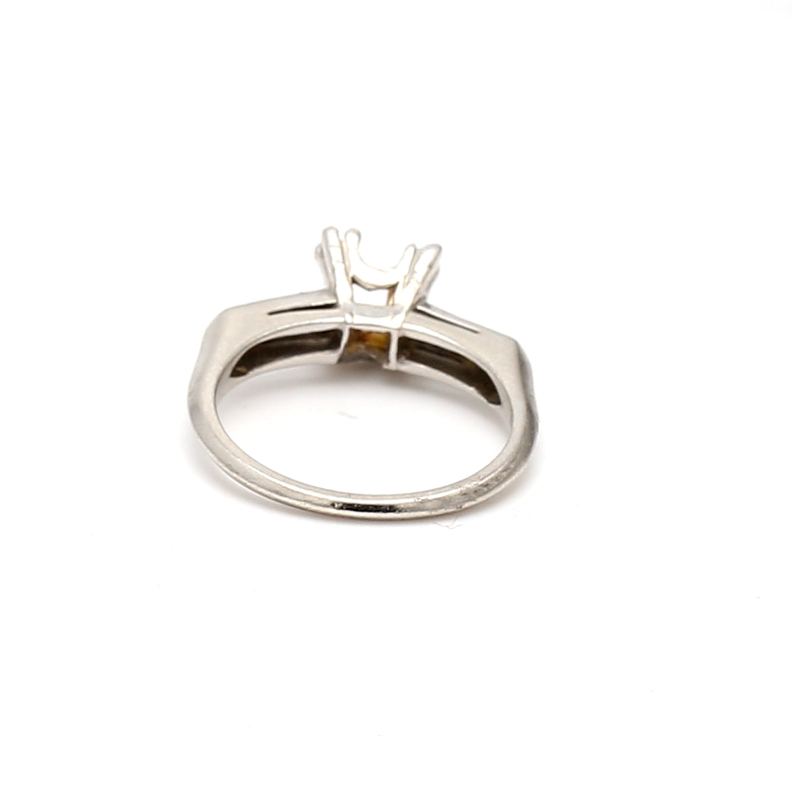 0.12 Carat Old European Cut H VS2 Diamond Platinum Semi Mount Ring