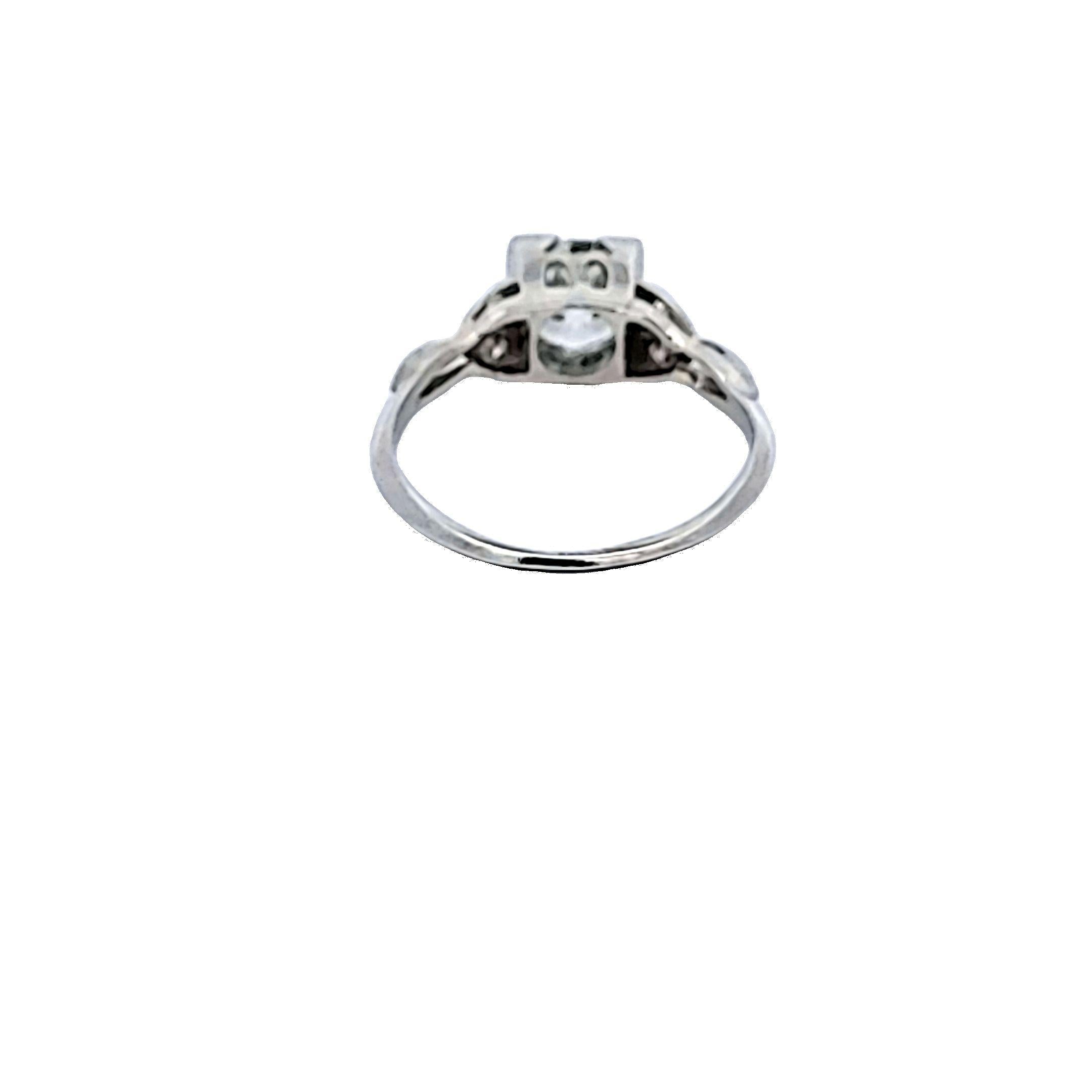 Platinum Engagement Ring with 1.22 Carat Old European Cut Diamonds J VS1 GIA