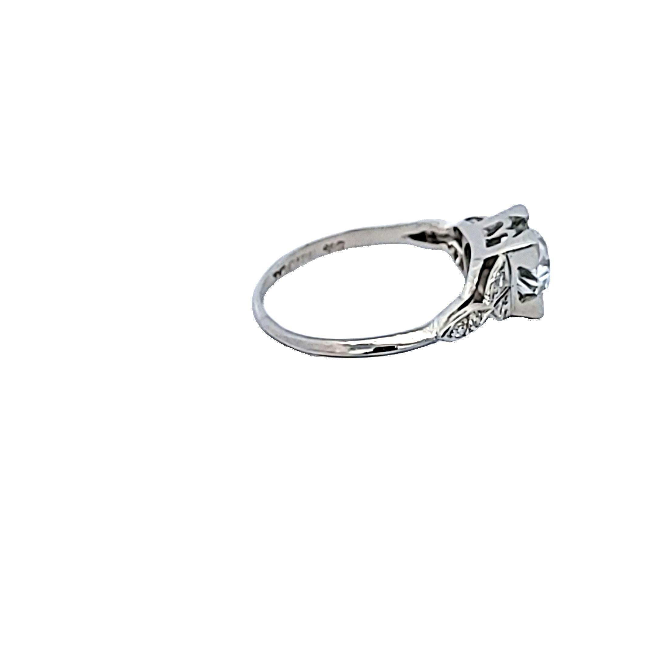 Platinum Engagement Ring with 1.22 Carat Old European Cut Diamonds J VS1 GIA