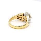 3.49 Carat Circular Brilliant Cut and Round Diamond 18K YG Gold Engagement Ring