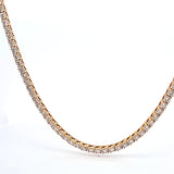 36.30 Carat Round Brilliant G VS1 Diamond 18 Karat Yellow Gold Riviera Necklace