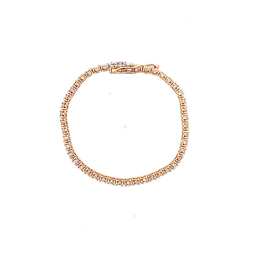8.94ct Round Brilliant Diamond Tennis Bracelet in 14K Rose Gold