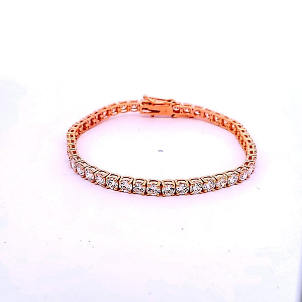8.94ct Round Brilliant Diamond Tennis Bracelet in 14K Rose Gold