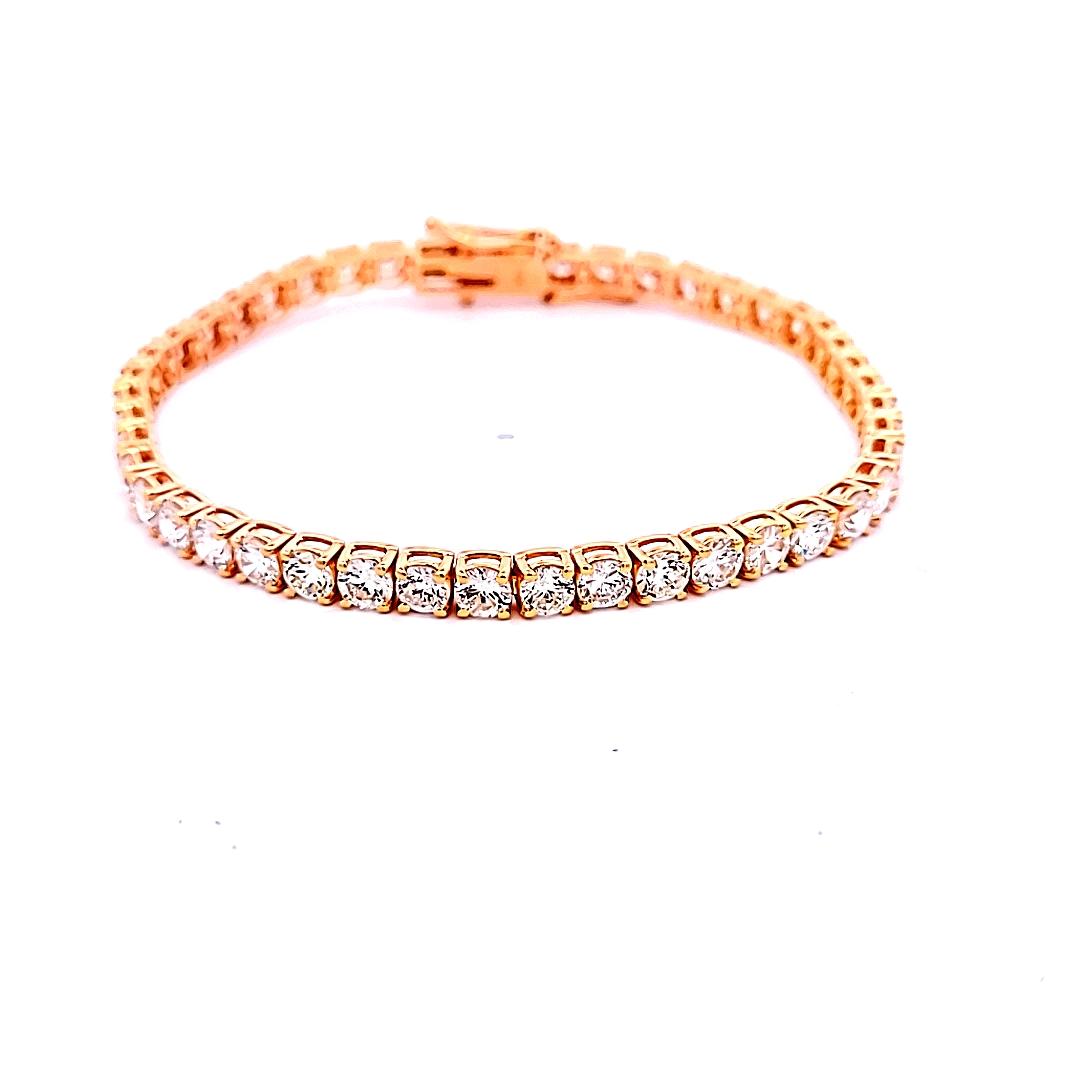8.94ct Round Brilliant Diamond Tennis Bracelet in 14K Rose Gold