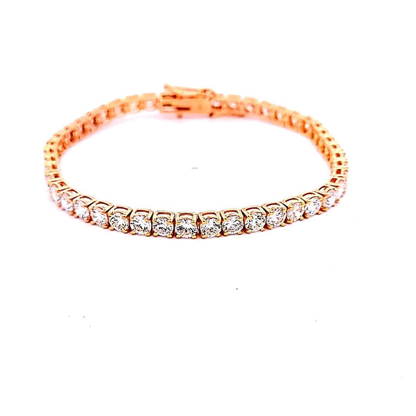 8.94ct Round Brilliant Diamond Tennis Bracelet in 14K Rose Gold