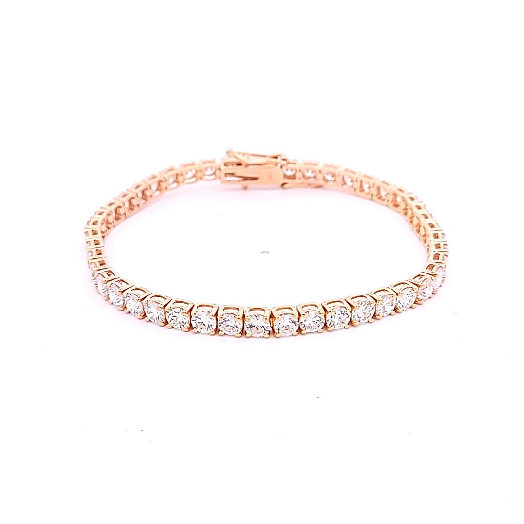 8.94ct Round Brilliant Diamond Tennis Bracelet in 14K Rose Gold