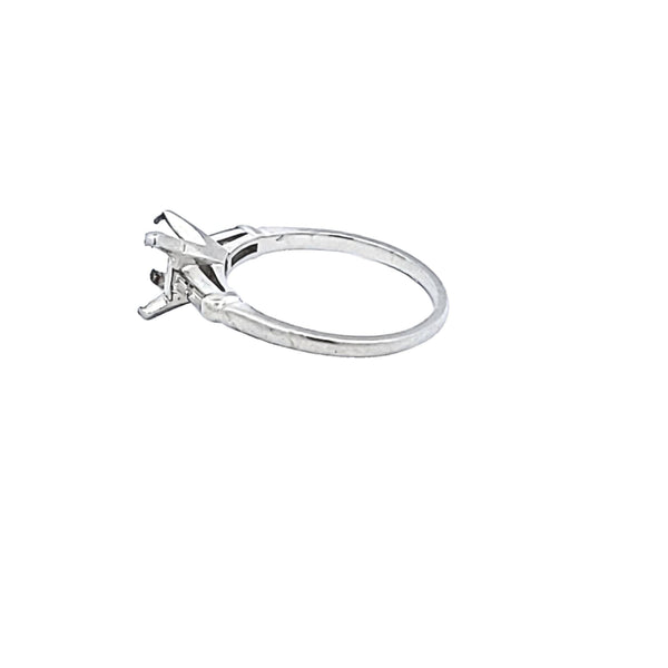 Carat Tapered Baguette Shape I I1 Diamond Platinum Semi Mount Ring