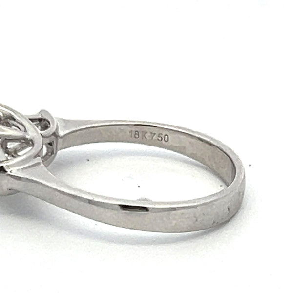 0.55 Carat Baguette Shape G VS1 Diamond 18 Karat White Gold Semi Mount Ring