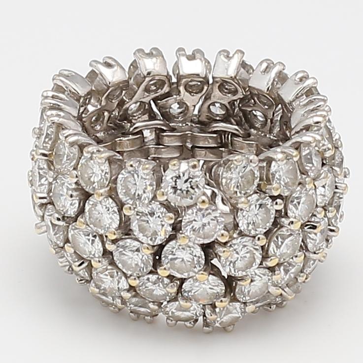 Vintage Platinum Eternity Band Ring with 9.75 Carat Round G VS1 Diamonds