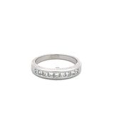 0.36 Carat Princess Cut I SI1 Diamond 14 Karat White Gold Band Ring