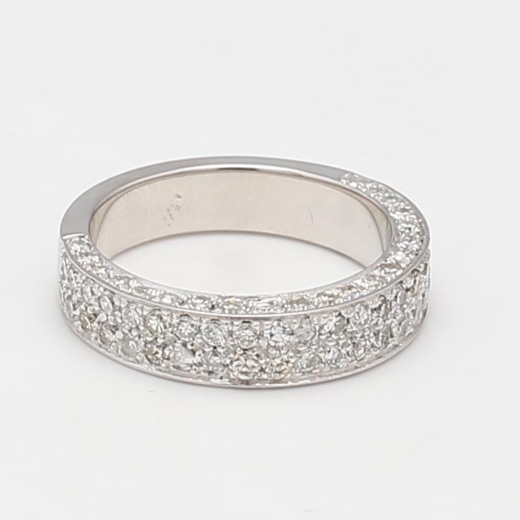 Vintage Platinum Band Ring with 1.76 Carat Round F VS Diamond Size 5.25