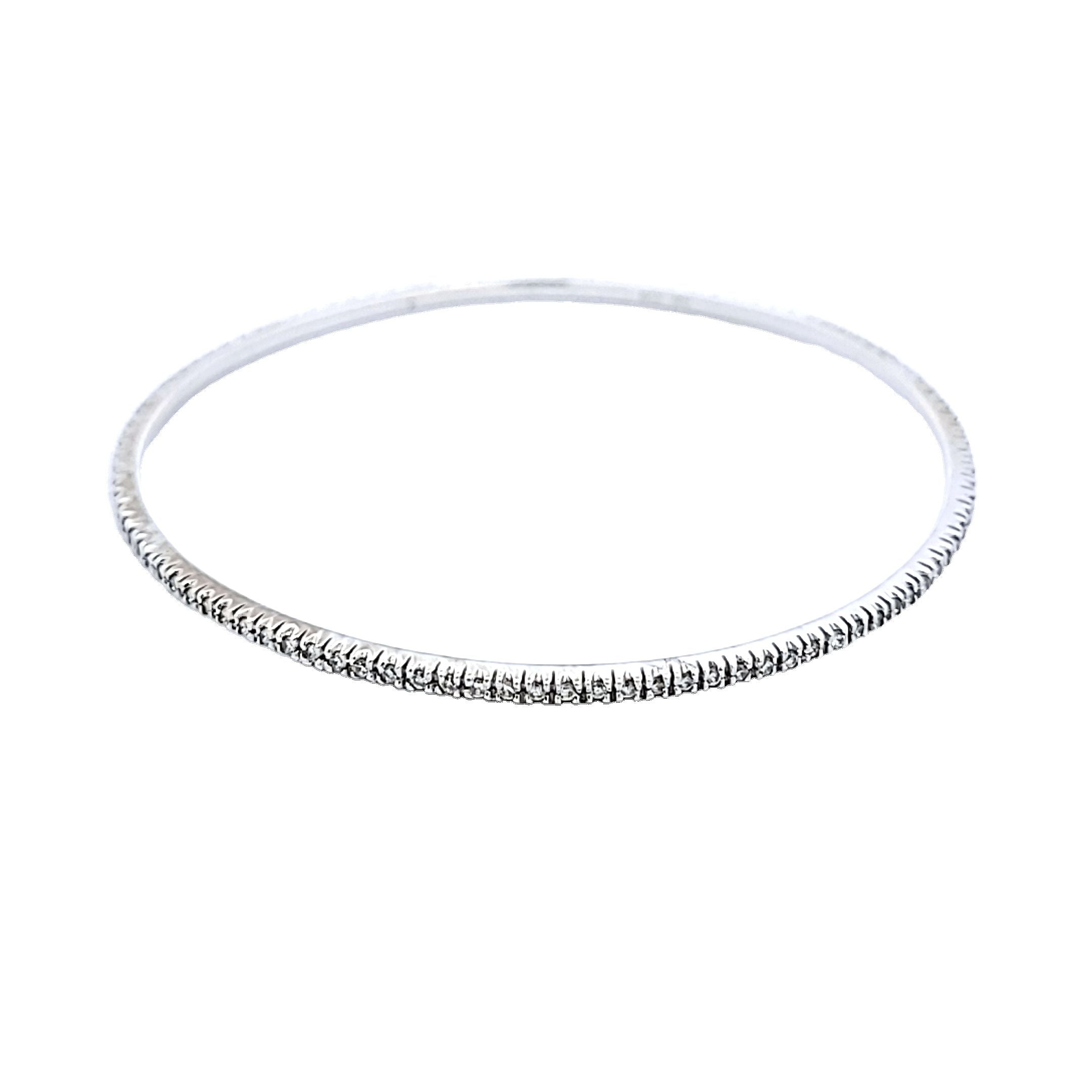 0.25 Carat Round Brilliant I VS1 Diamond Platinum Bangle Bracelet