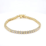 2.00 Carat Round Brilliant I SI2 Diamond 14 Karat Yellow Gold Tennis Bracelet