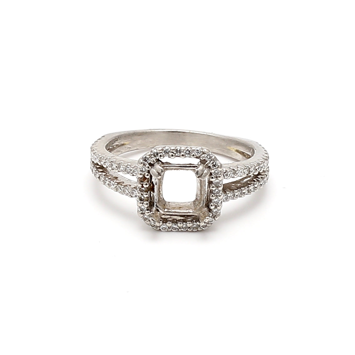 0.30 Carat Round Brilliant I SI1 Diamond Platinum Semi Mount Ring