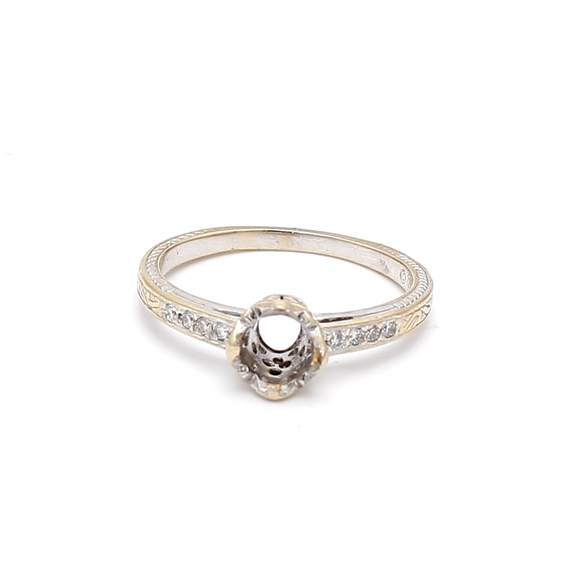 0.80 Carat Round Brilliant Diamond 18 Karat White Gold Semi Mount Ring
