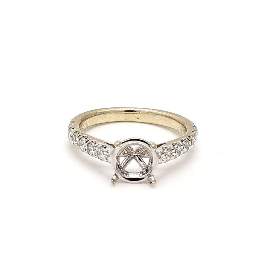 0.68 Carat Round Brilliant G VS1 Diamond 14 Karat White Gold Semi Mount Ring