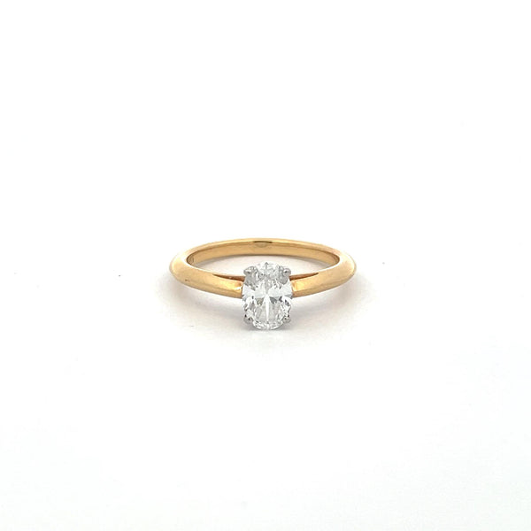 Tiffany & Co 0.72 Carat Oval Shape Diamond 18K Yellow Gold Engagement Ring