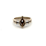 0.24 Carat Tapered Baguette Shape I SI1 Diamond 14 Karat White Gold Semi Mounting Ring