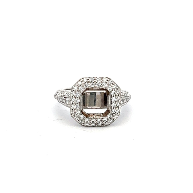 0.65 Carat Round Brilliant I SI1 Diamond Platinum Semi Mount Ring