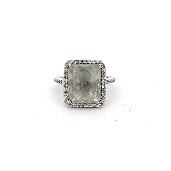 0.22 Carat Round Brilliant H SI1 Diamond 18 Karat White Gold Gems Stone Ring
