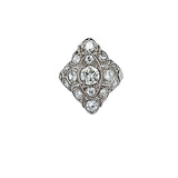 1.62 Carat Old European Cut J I1 Diamond Platinum Art Deco Ring