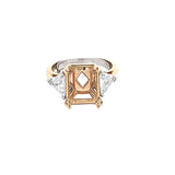 1.14 Carat Triangular Shape I SI1 Diamond 14 Karat Two Tone Gold Semi Mount Ring