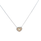 3.01 Carat Fancy light yellow and Round Diamond Platinum Pendant Necklace