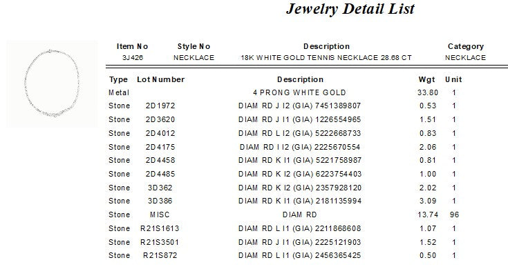 6.45 Carat Round Brilliant I-L I1-I2 Diamond 18 Karat White Gold Riviera Necklace