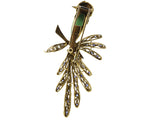 6.50 Carat Jade 1.38 Carat Sapphire 0.35 Carat Diamond Ruby 18K Yellow Gold Pin Brooch