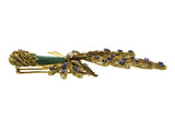 6.50 Carat Jade 1.38 Carat Sapphire 0.35 Carat Diamond Ruby 18K Yellow Gold Pin Brooch