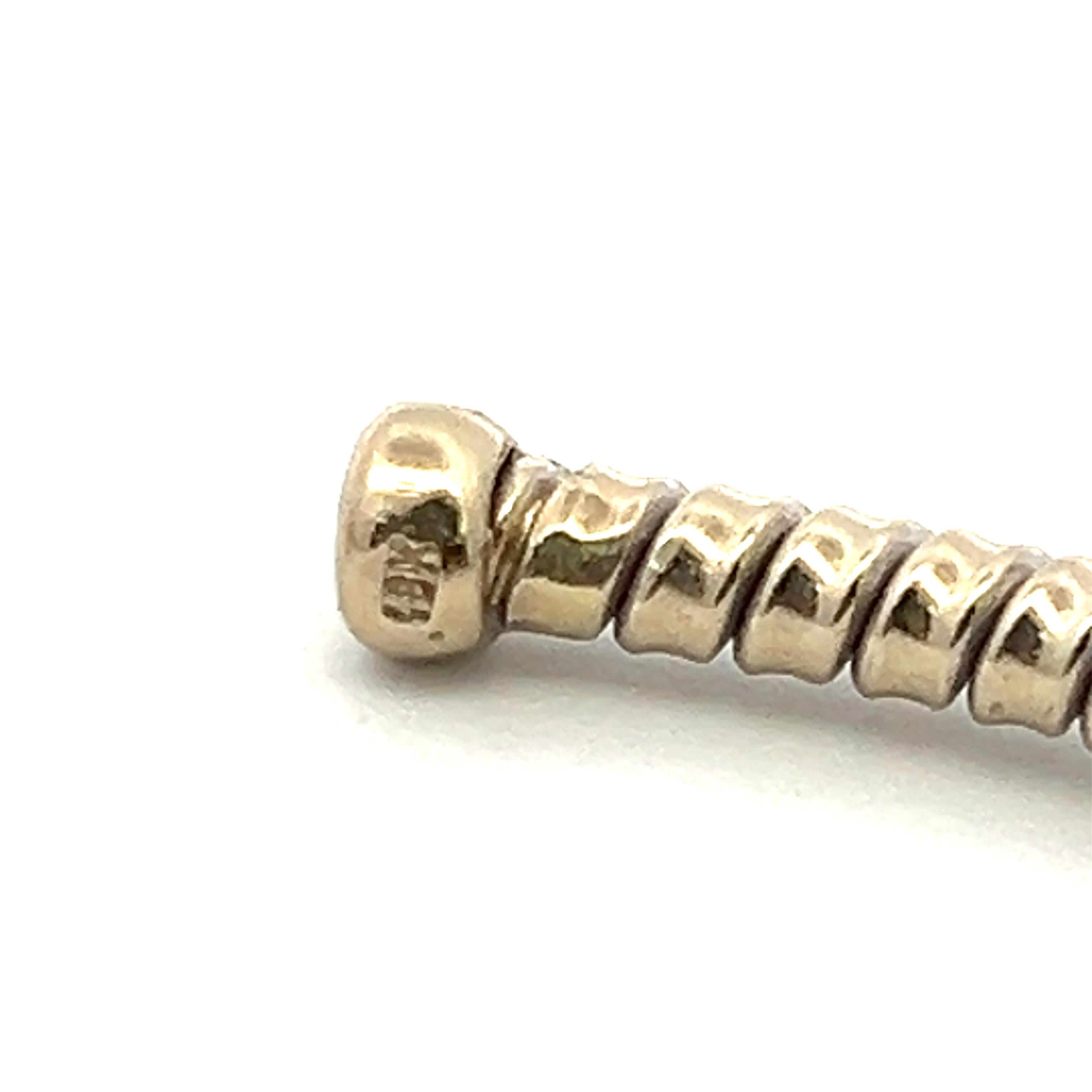 Vintage 18K White Gold Cuff Bracelet with 0.12 Carat Round I-SI1 Diamonds