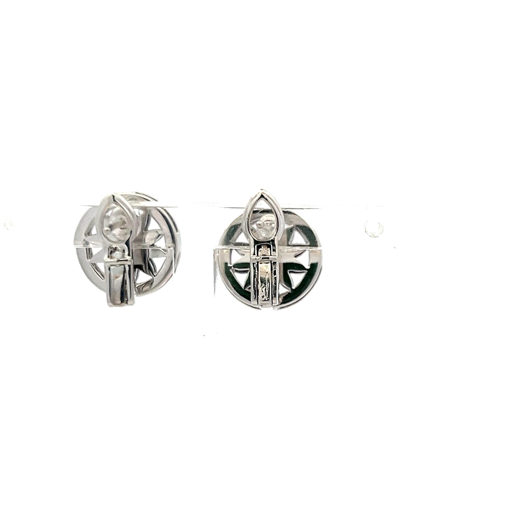 Harry Winston Platinum Clip On Earrings with 0.55 Carat Round F-VS1 Diamonds