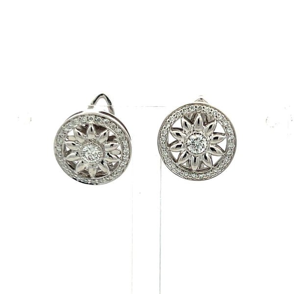 Harry Winston 0.55 Carat Round Brilliant F VS1 Diamond Platinum Clip On Earrings