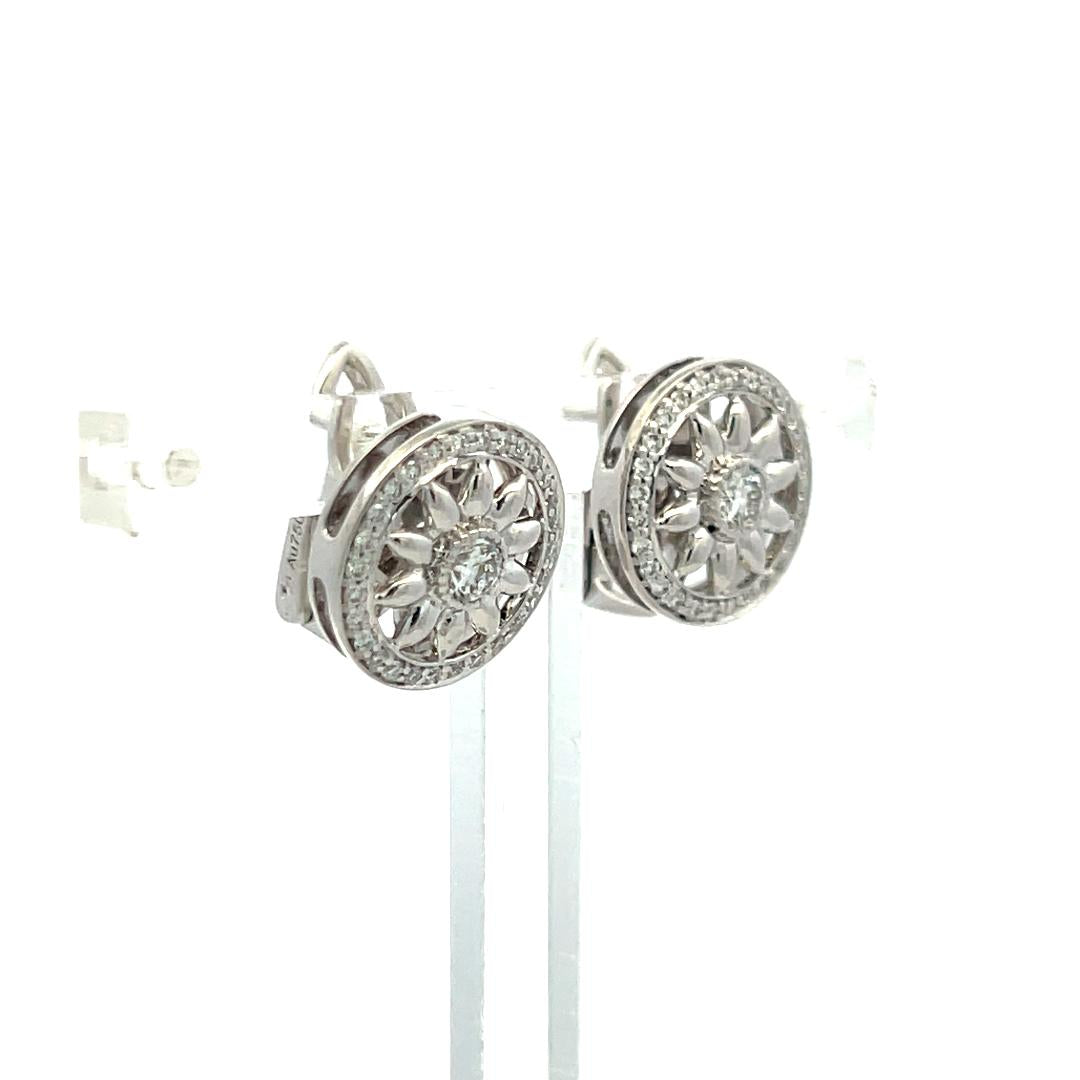 Harry Winston 0.55 Carat Round Brilliant F VS1 Diamond Platinum Clip On Earrings