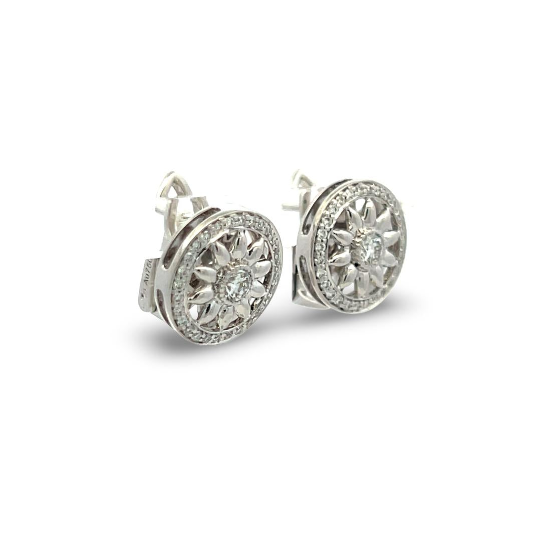 Harry Winston Platinum Clip On Earrings with 0.55 Carat Round F-VS1 Diamonds