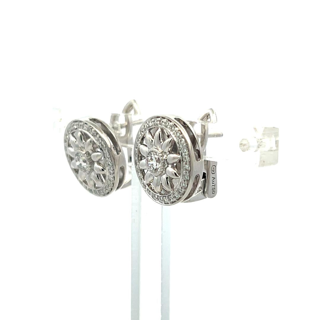 Harry Winston 0.55 Carat Round Brilliant F VS1 Diamond Platinum Clip On Earrings