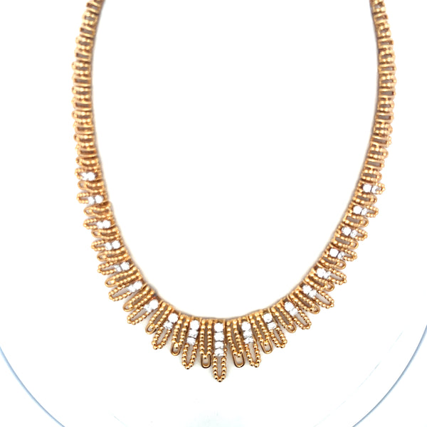 Cartier 3.00 Carat Round Brilliant Diamond 18 Karat Yellow Gold Cleopatra Neckl Necklace