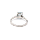Tiffany & Co 2.00 Carat Aqua 0.11 Carat Round Brilliant Diamond Platinum Gems Stone Ring