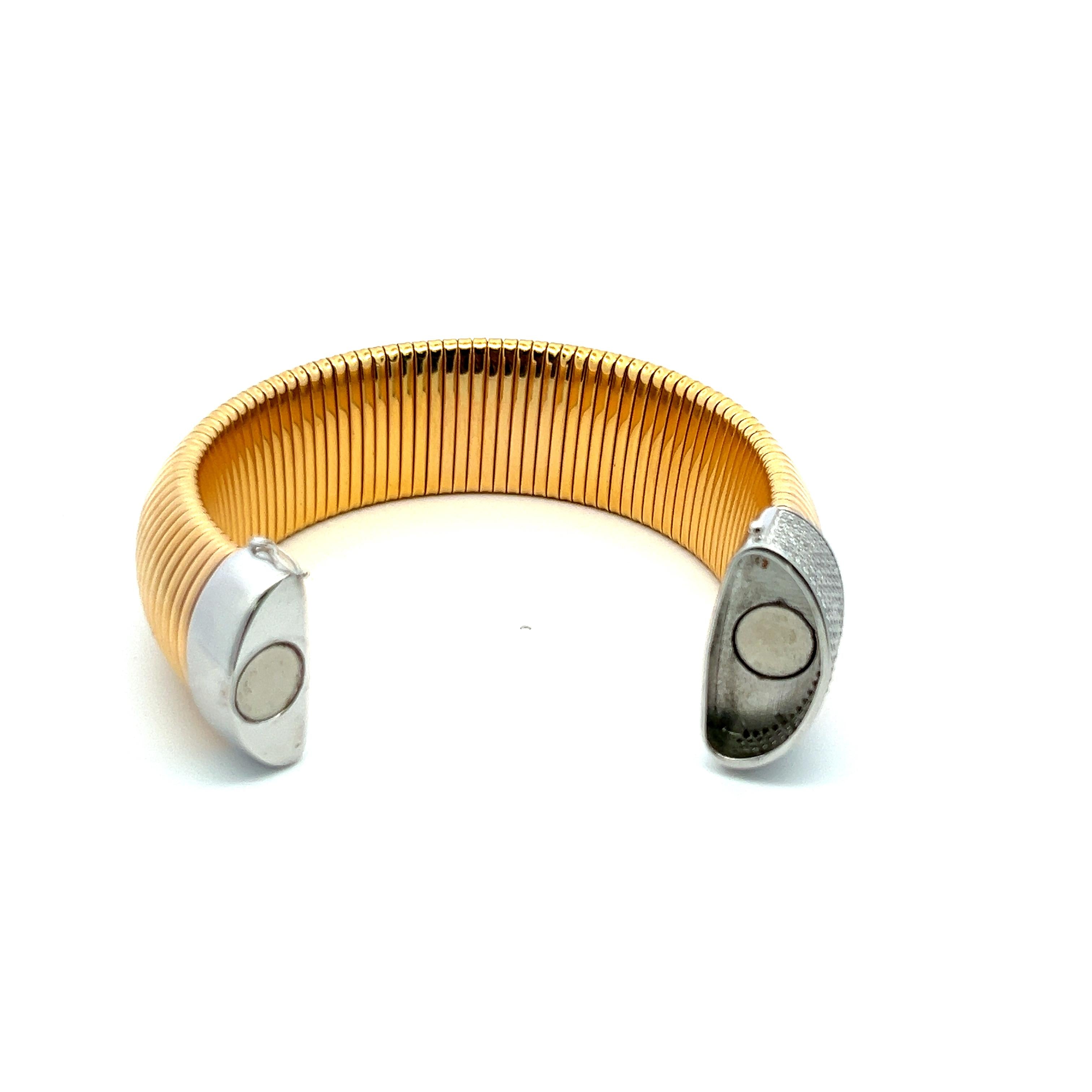 2.00ct Round Brilliant H VS1 Diamond 18K Two-Tone Gold Tubogas Bracelet