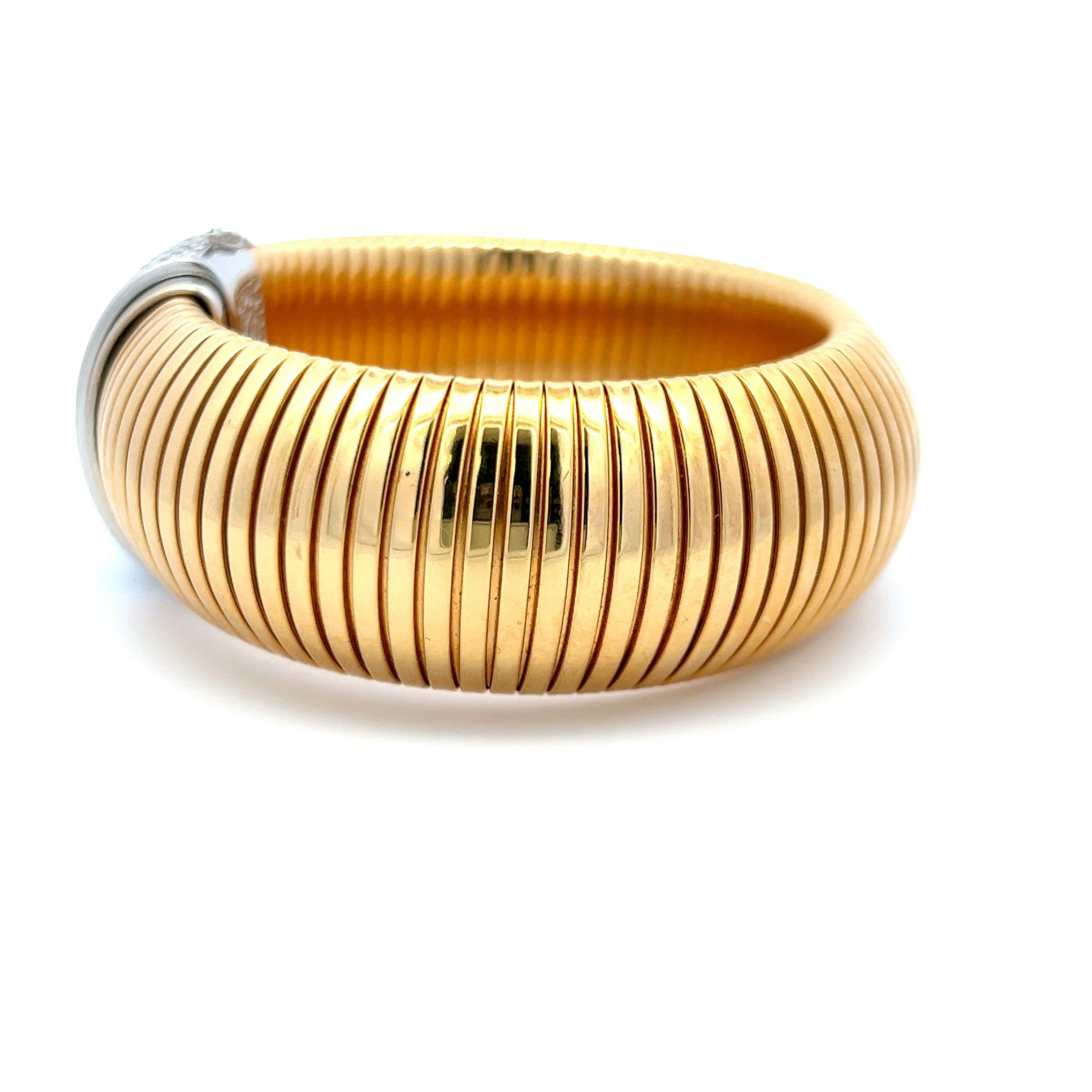 2.00ct Round Brilliant H VS1 Diamond 18K Two-Tone Gold Tubogas Bracelet