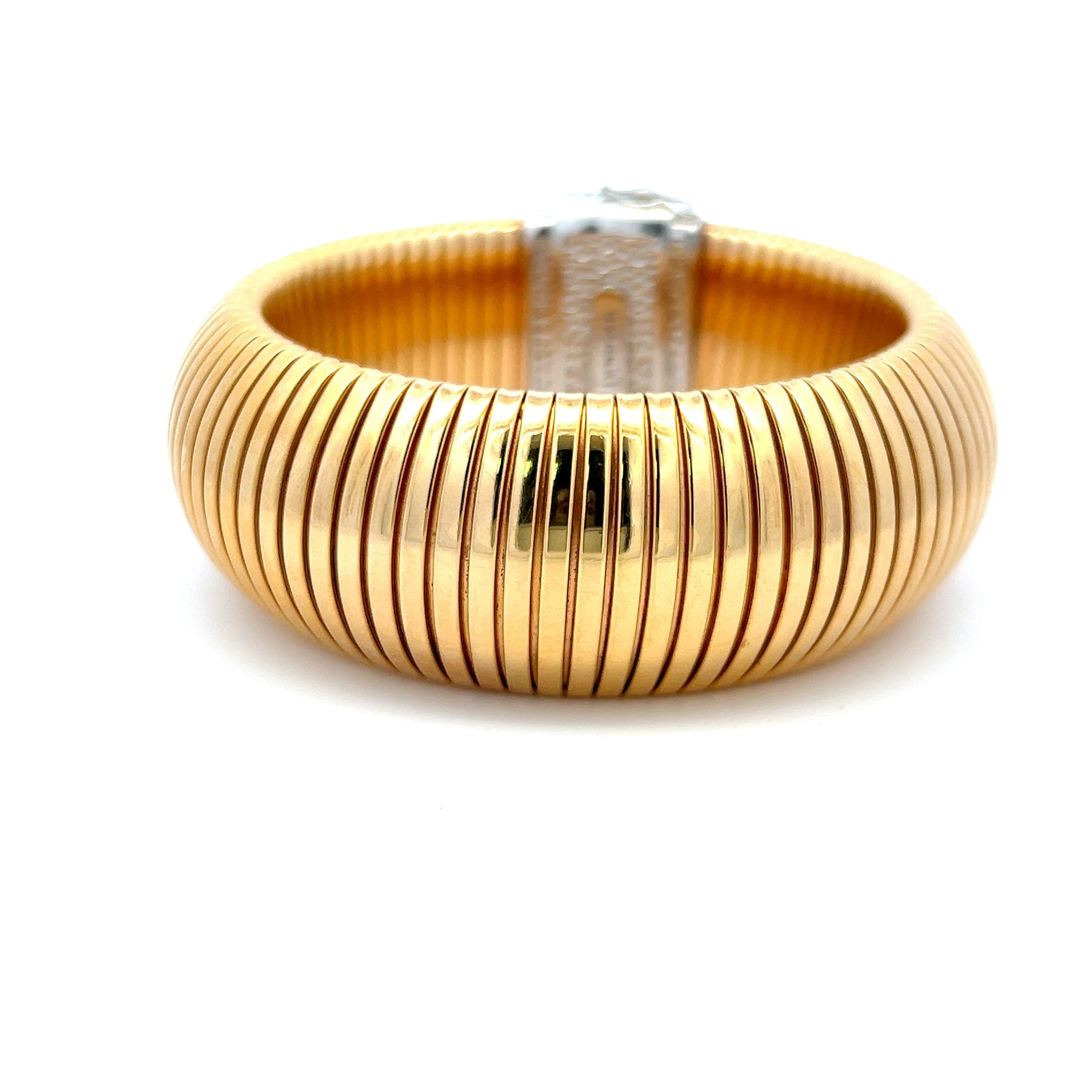 2.00ct Round Brilliant H VS1 Diamond 18K Two-Tone Gold Tubogas Bracelet