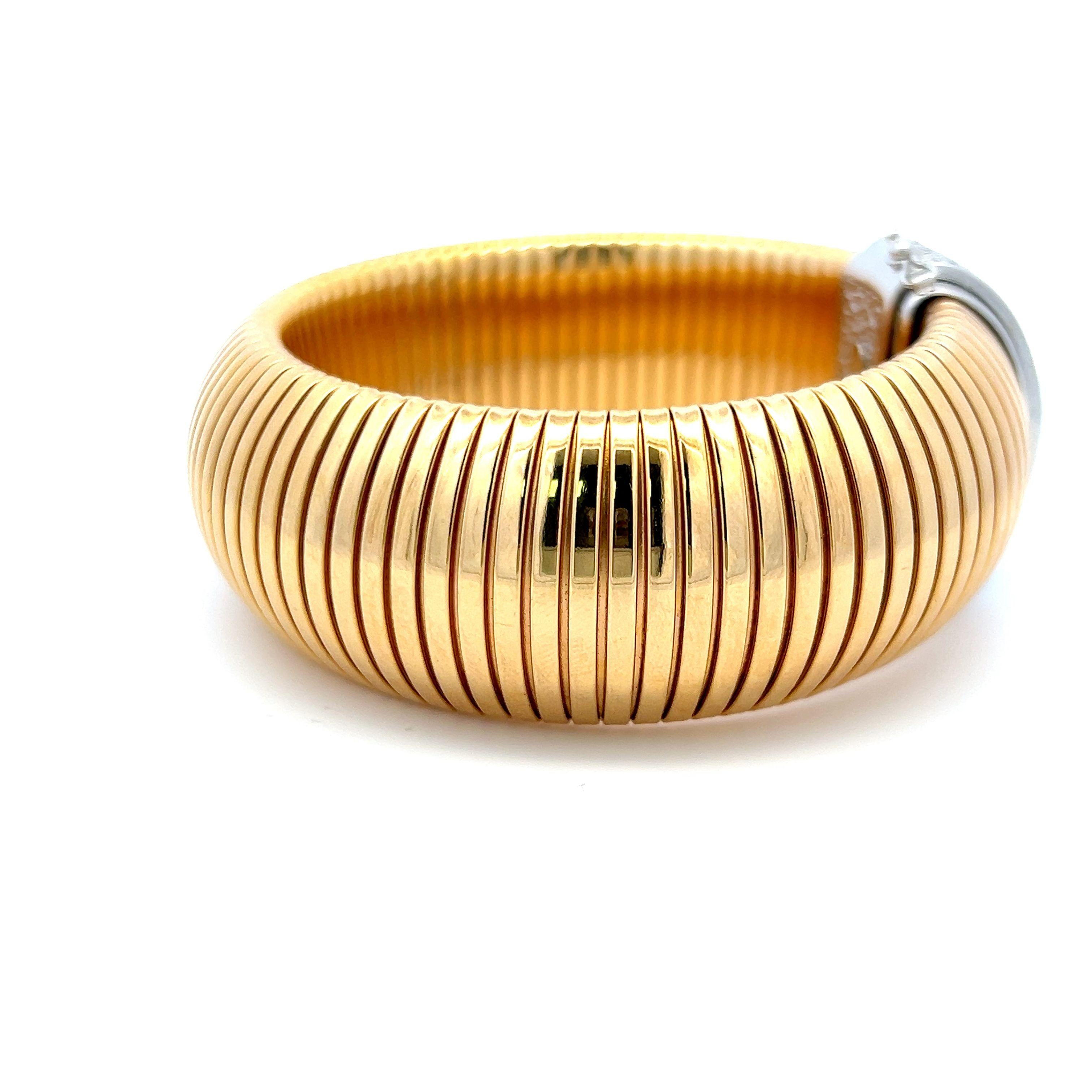 2.00ct Round Brilliant H VS1 Diamond 18K Two-Tone Gold Tubogas Bracelet