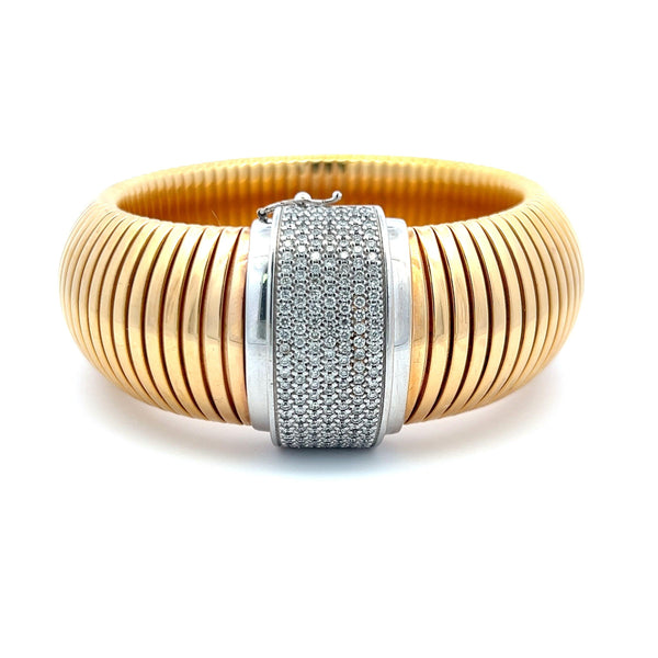 2.00ct Round Brilliant H VS1 Diamond 18K Two-Tone Gold Tubogas Bracelet