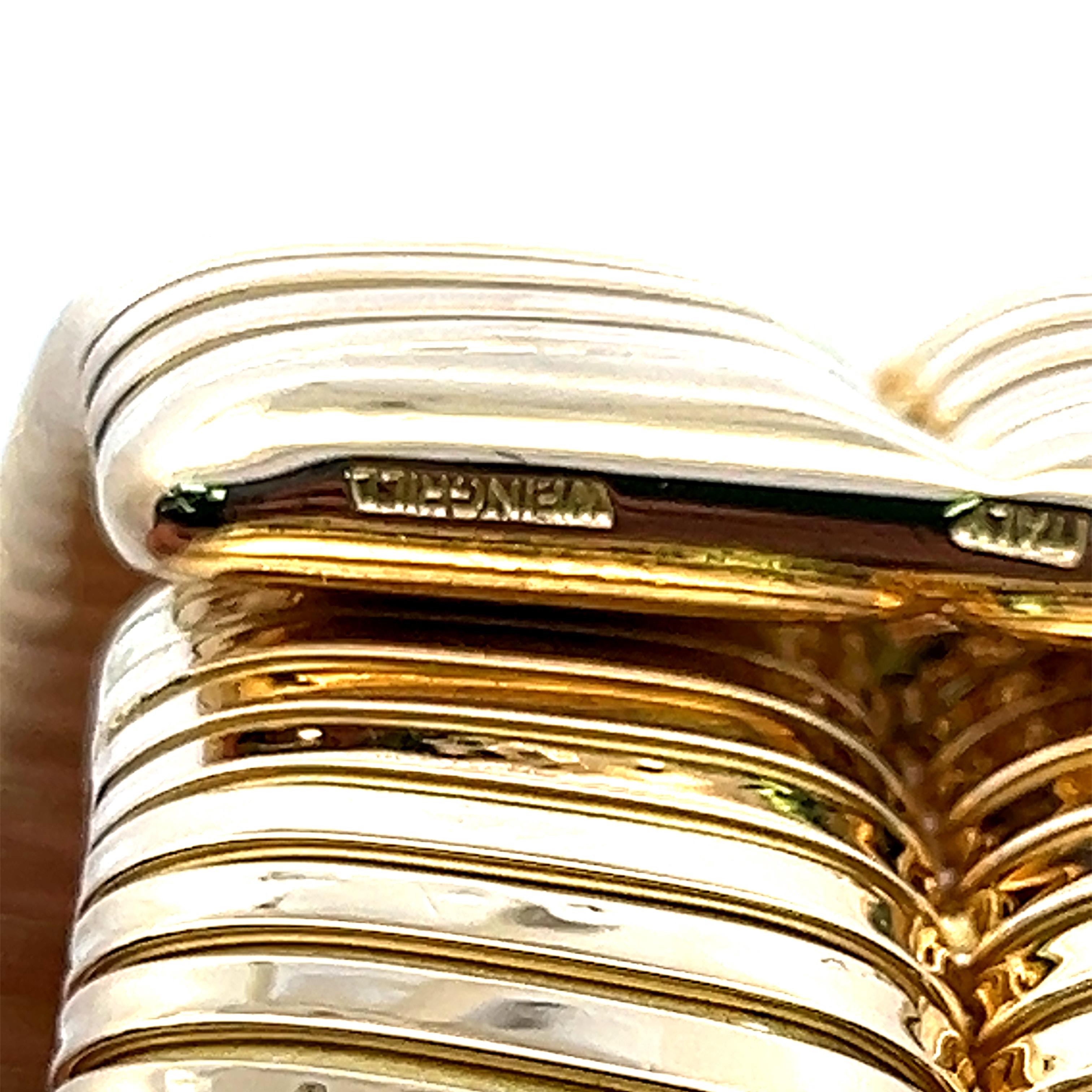 Carlo Weingrill Vintage 127.90 Grams 18 Karat Yellow Gold Tubogas Bracelet