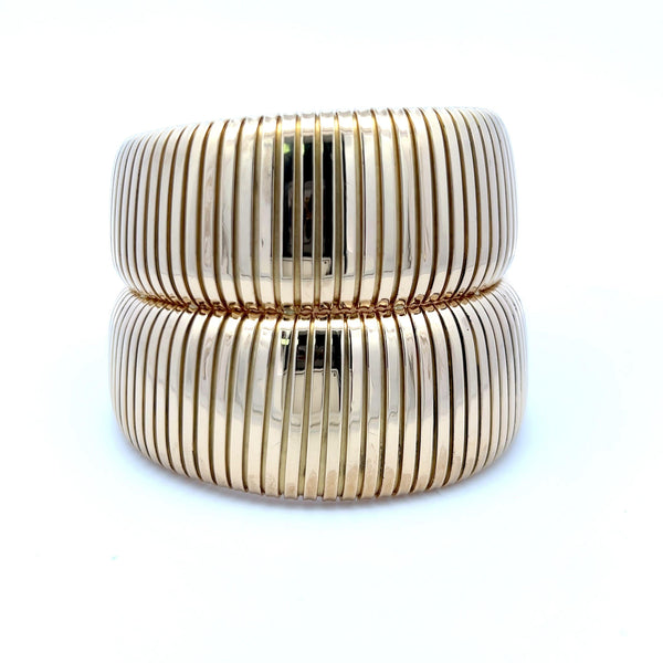 Carlo Weingrill Vintage 127.90 Grams 18 Karat Yellow Gold Tubogas Bracelet